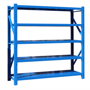 中型貨架主架2000×500×1800mm(五層,300kg/層,藍色)