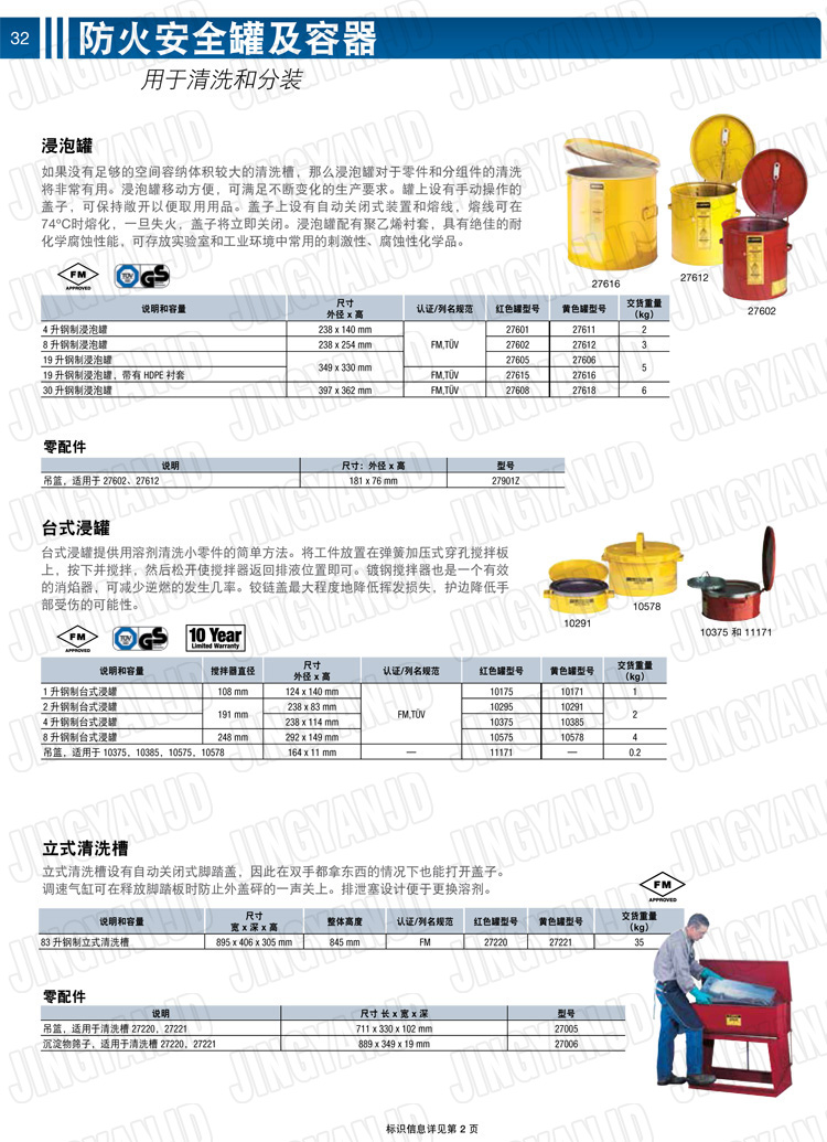 美國杰斯瑞特，justrite，臺式浸泡罐，立式清洗槽，清洗罐