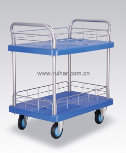 靜音手推車(chē) PLA300Y-T2-HL2-D 二層護(hù)欄式