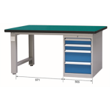 重型工作臺(tái)帶四抽底柜(40mm復(fù)合臺(tái)面)，E-XBG1575(B)